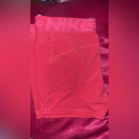 Nike Pro Red Athletic Shorts - Picture 2 of 4